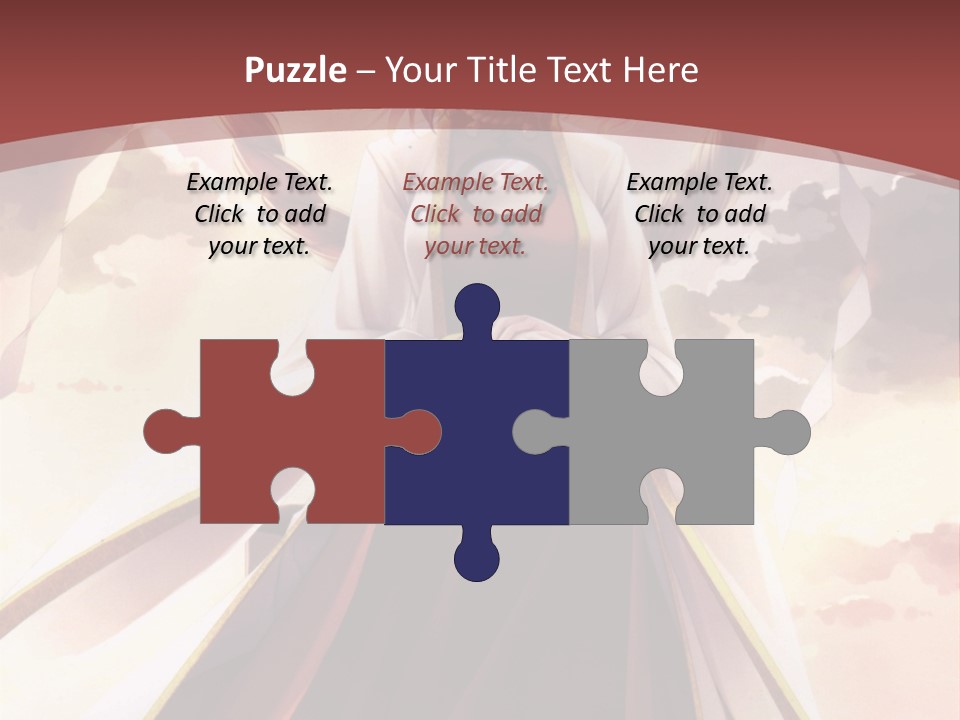 A Woman In A Red Dress Standing In Front Of A Cloudy Sky PowerPoint Template