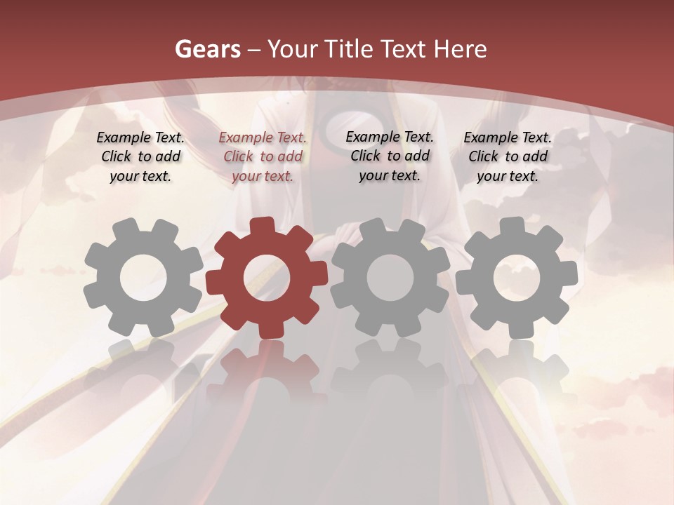 A Woman In A Red Dress Standing In Front Of A Cloudy Sky PowerPoint Template