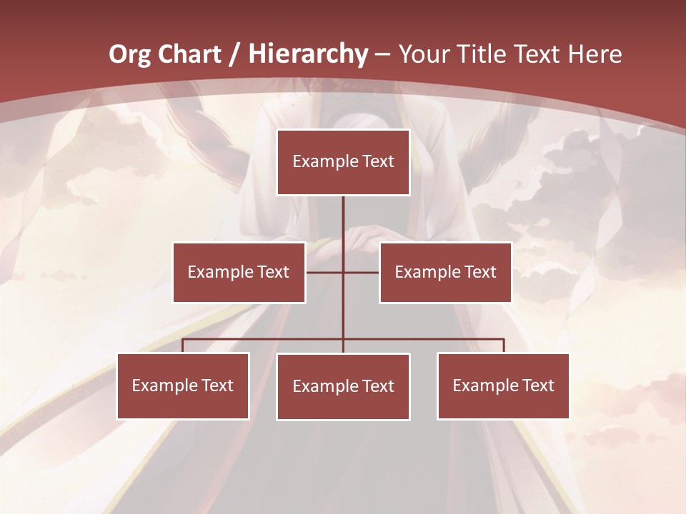 A Woman In A Red Dress Standing In Front Of A Cloudy Sky PowerPoint Template