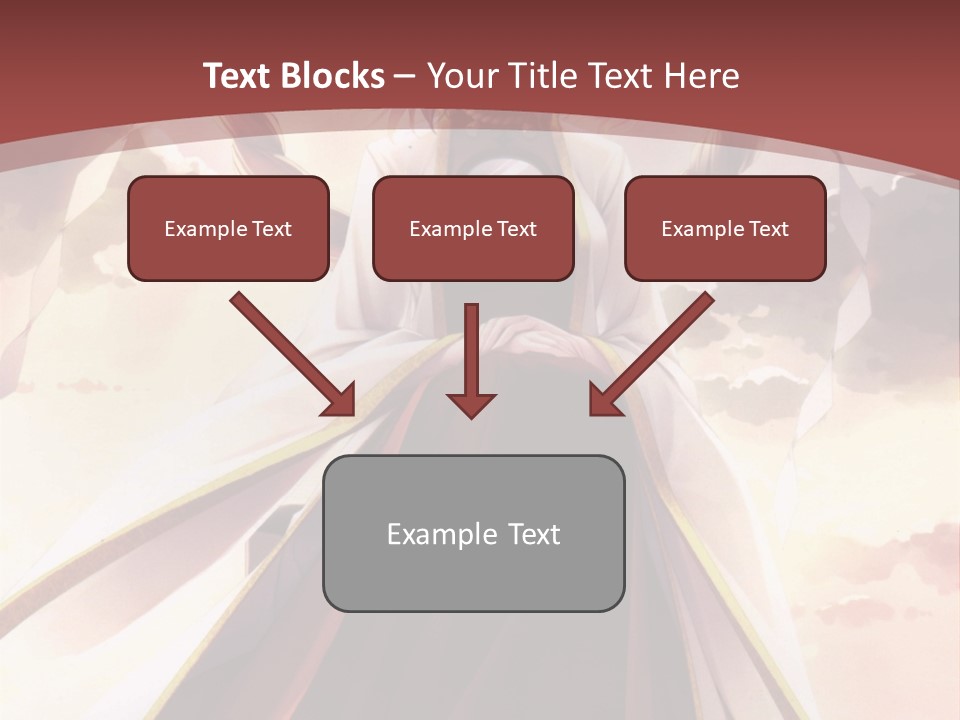 A Woman In A Red Dress Standing In Front Of A Cloudy Sky PowerPoint Template