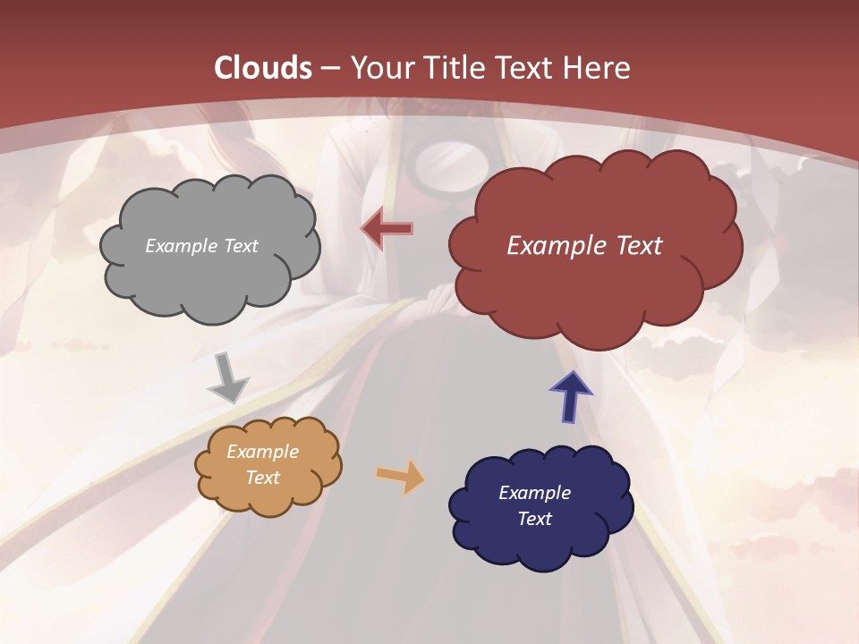 A Woman In A Red Dress Standing In Front Of A Cloudy Sky PowerPoint Template