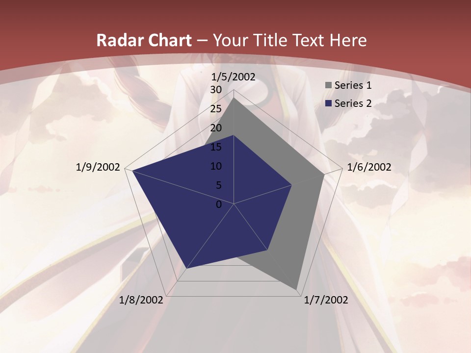 A Woman In A Red Dress Standing In Front Of A Cloudy Sky PowerPoint Template