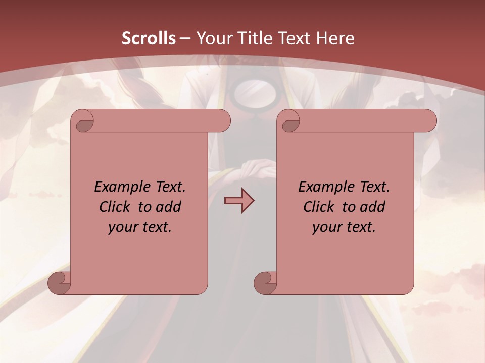 A Woman In A Red Dress Standing In Front Of A Cloudy Sky PowerPoint Template