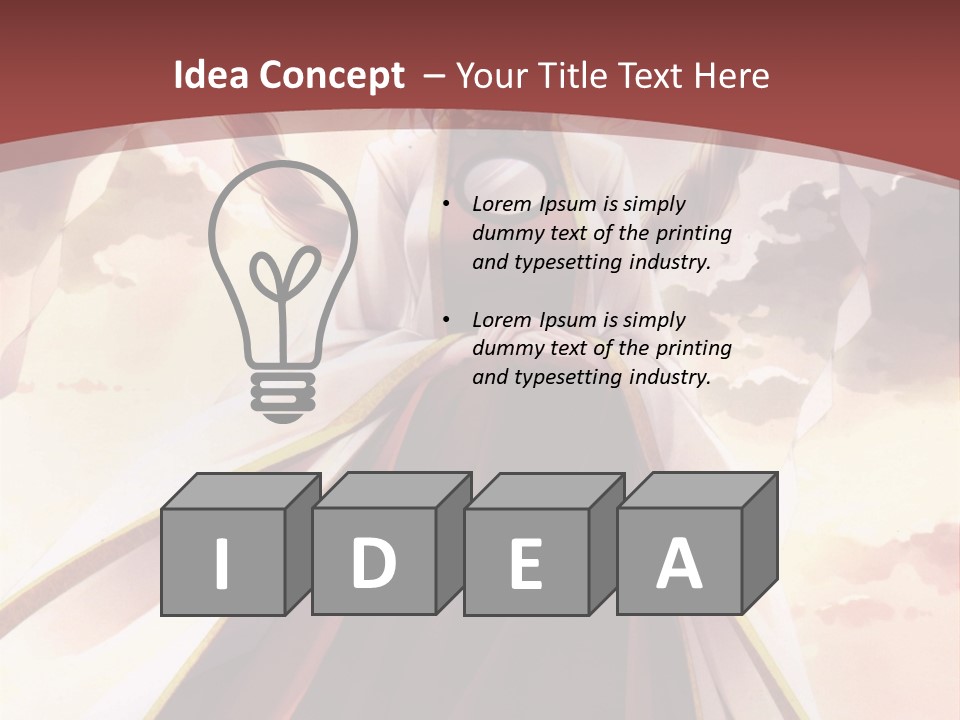 A Woman In A Red Dress Standing In Front Of A Cloudy Sky PowerPoint Template