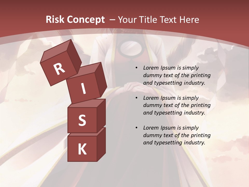 A Woman In A Red Dress Standing In Front Of A Cloudy Sky PowerPoint Template