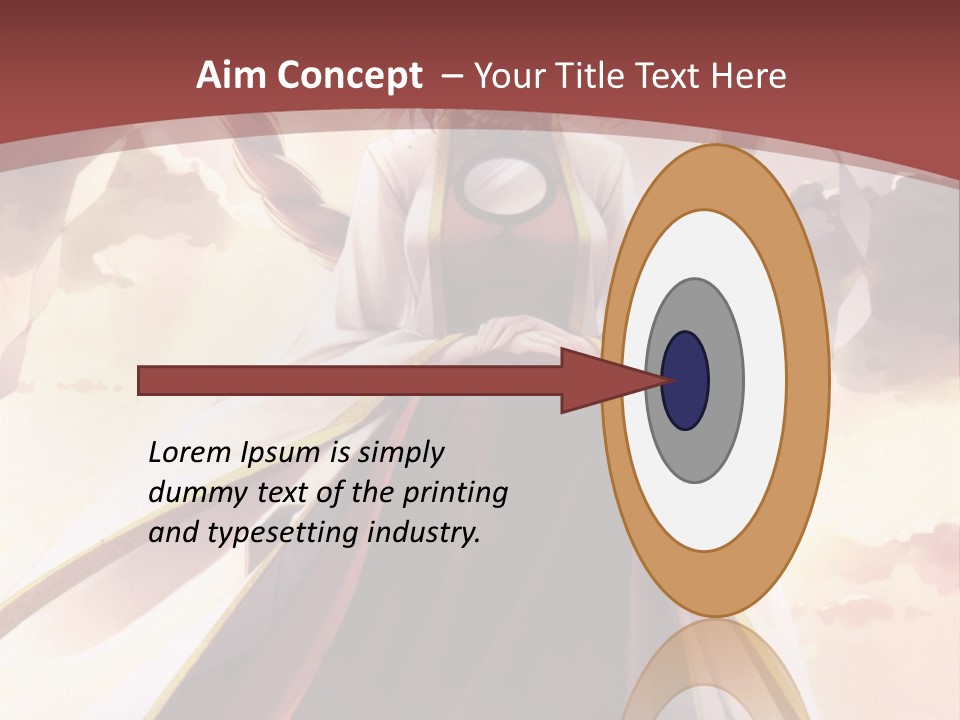 A Woman In A Red Dress Standing In Front Of A Cloudy Sky PowerPoint Template