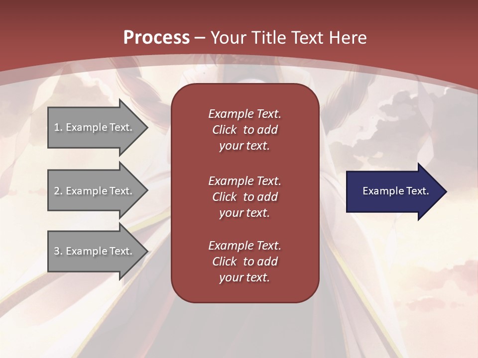 A Woman In A Red Dress Standing In Front Of A Cloudy Sky PowerPoint Template