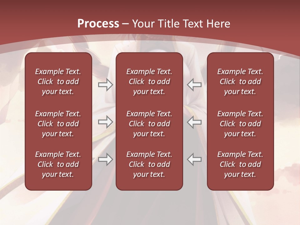 A Woman In A Red Dress Standing In Front Of A Cloudy Sky PowerPoint Template
