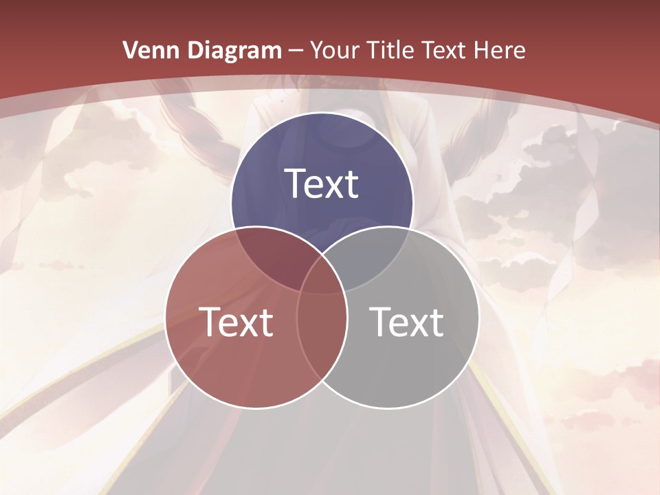 A Woman In A Red Dress Standing In Front Of A Cloudy Sky PowerPoint Template