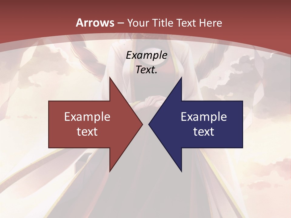 A Woman In A Red Dress Standing In Front Of A Cloudy Sky PowerPoint Template