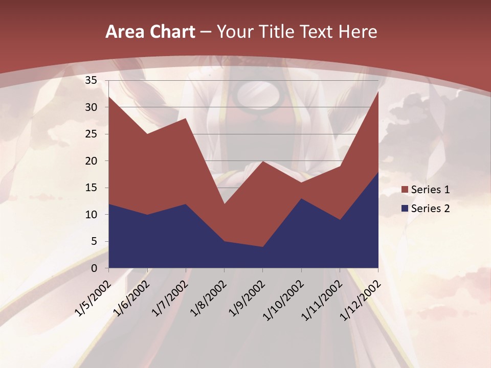 A Woman In A Red Dress Standing In Front Of A Cloudy Sky PowerPoint Template
