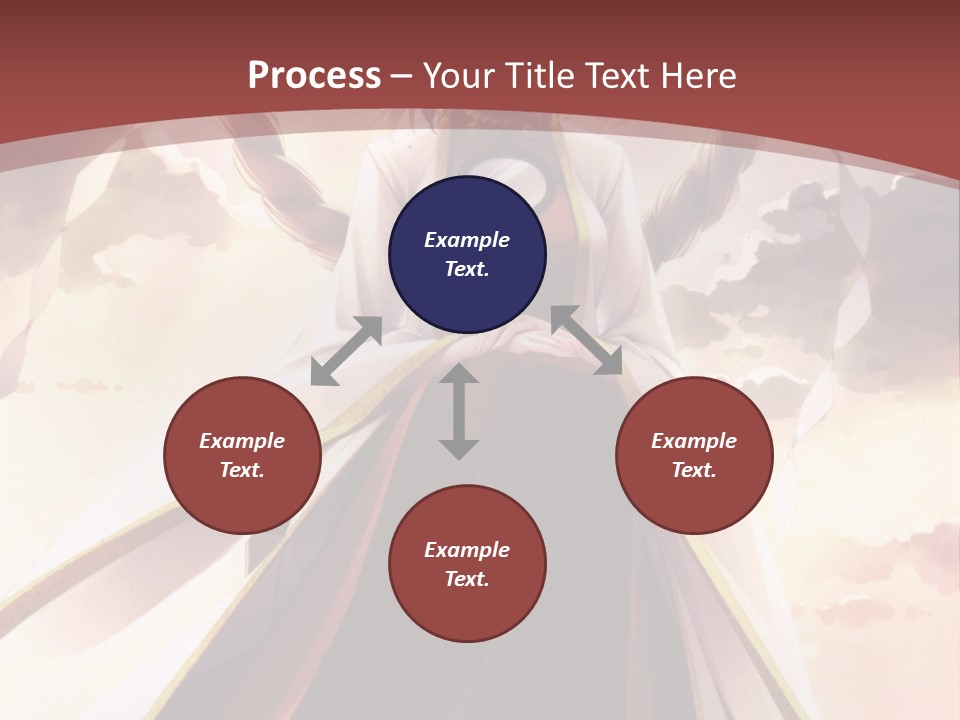 A Woman In A Red Dress Standing In Front Of A Cloudy Sky PowerPoint Template