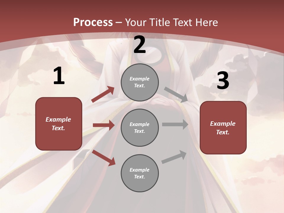 A Woman In A Red Dress Standing In Front Of A Cloudy Sky PowerPoint Template