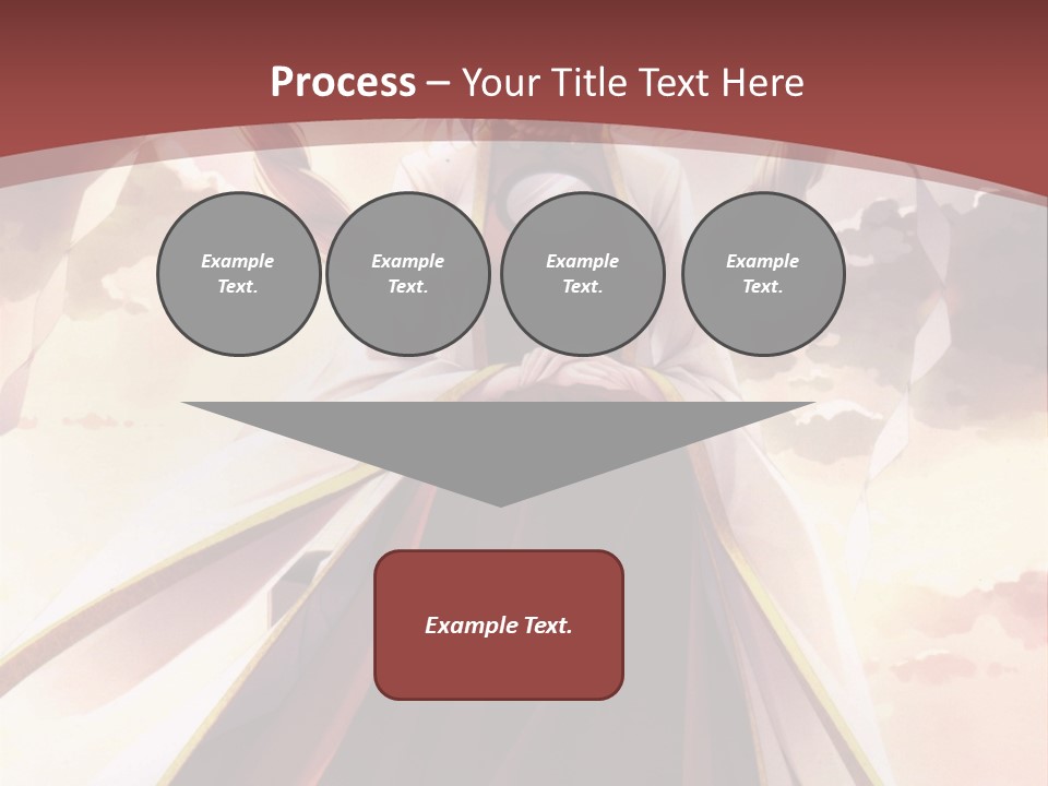 A Woman In A Red Dress Standing In Front Of A Cloudy Sky PowerPoint Template