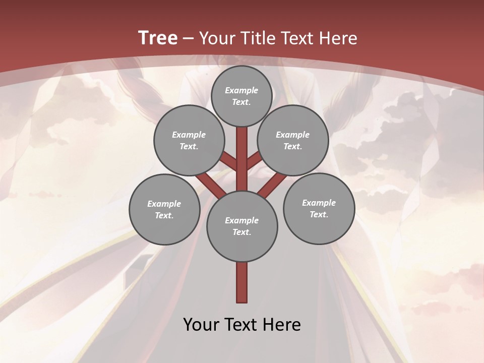 A Woman In A Red Dress Standing In Front Of A Cloudy Sky PowerPoint Template