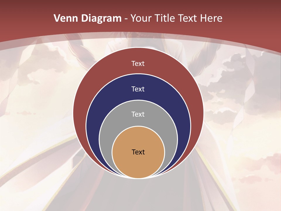 A Woman In A Red Dress Standing In Front Of A Cloudy Sky PowerPoint Template