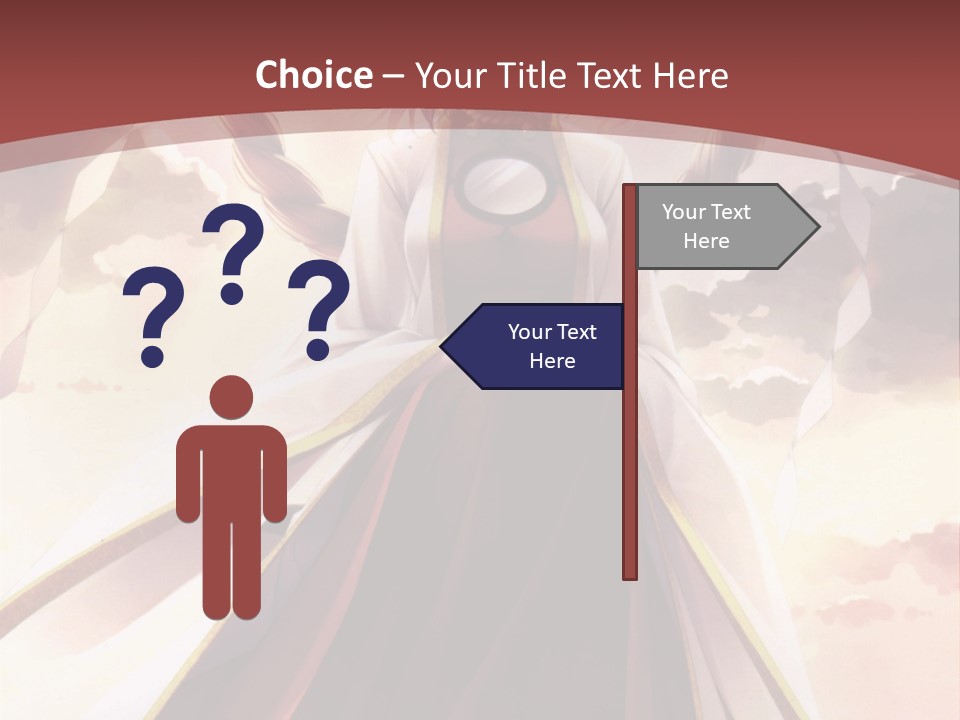 A Woman In A Red Dress Standing In Front Of A Cloudy Sky PowerPoint Template