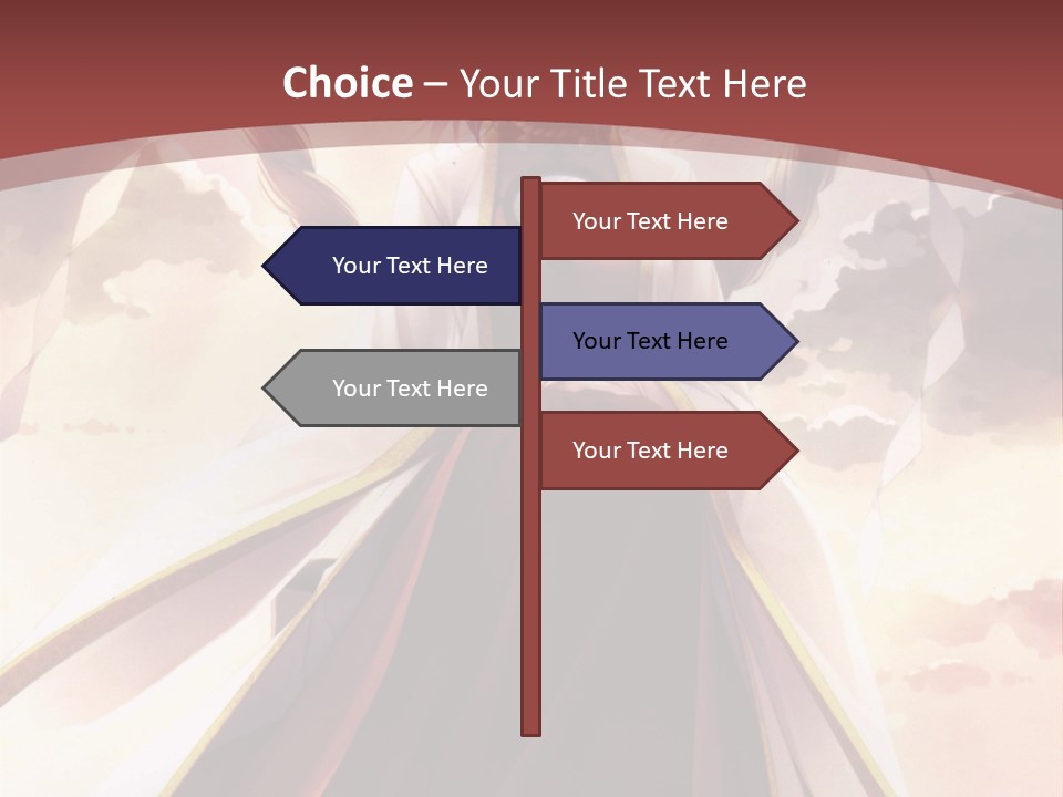 A Woman In A Red Dress Standing In Front Of A Cloudy Sky PowerPoint Template