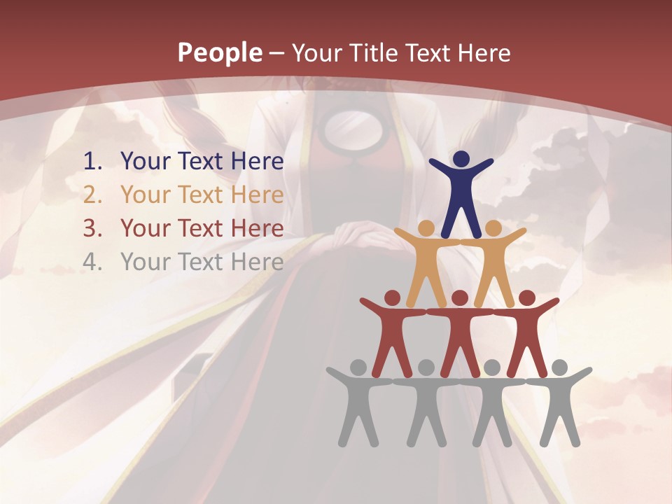 A Woman In A Red Dress Standing In Front Of A Cloudy Sky PowerPoint Template