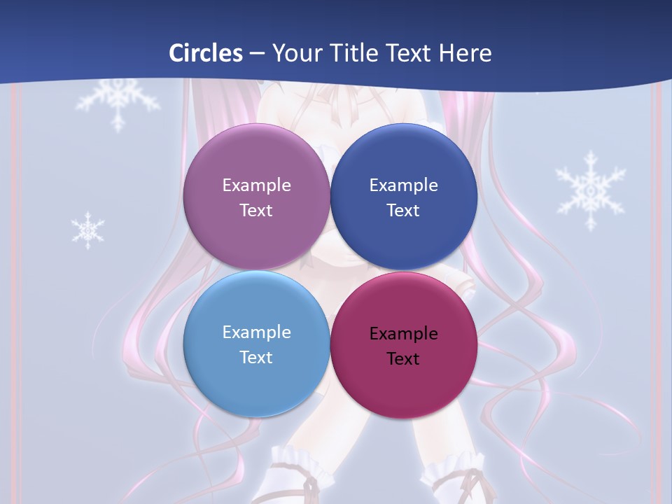 A Girl With Pink Hair And Bunny Ears Is Standing In Front Of A Blue Background PowerPoint Template