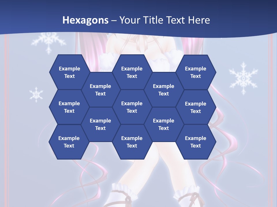 A Girl With Pink Hair And Bunny Ears Is Standing In Front Of A Blue Background PowerPoint Template