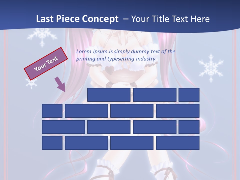 A Girl With Pink Hair And Bunny Ears Is Standing In Front Of A Blue Background PowerPoint Template
