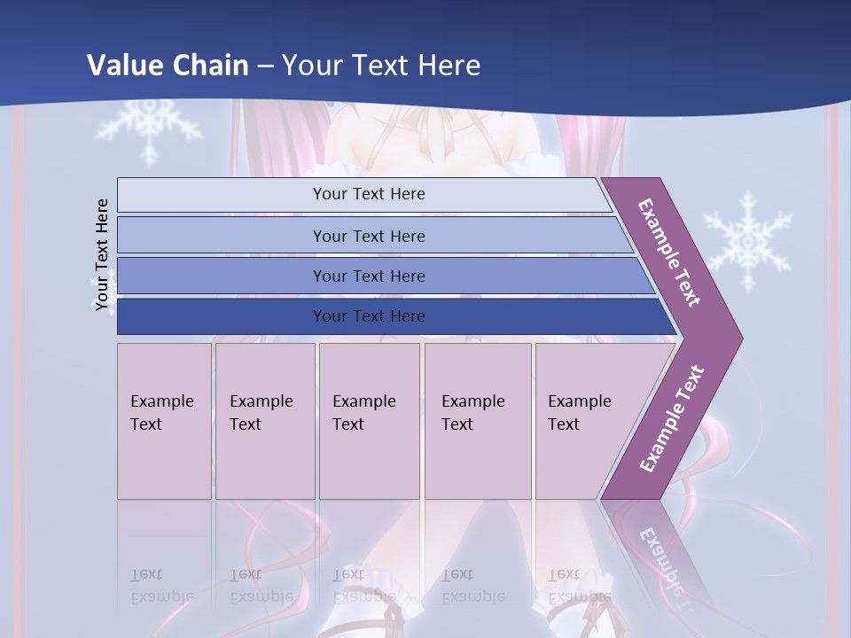 A Girl With Pink Hair And Bunny Ears Is Standing In Front Of A Blue Background PowerPoint Template