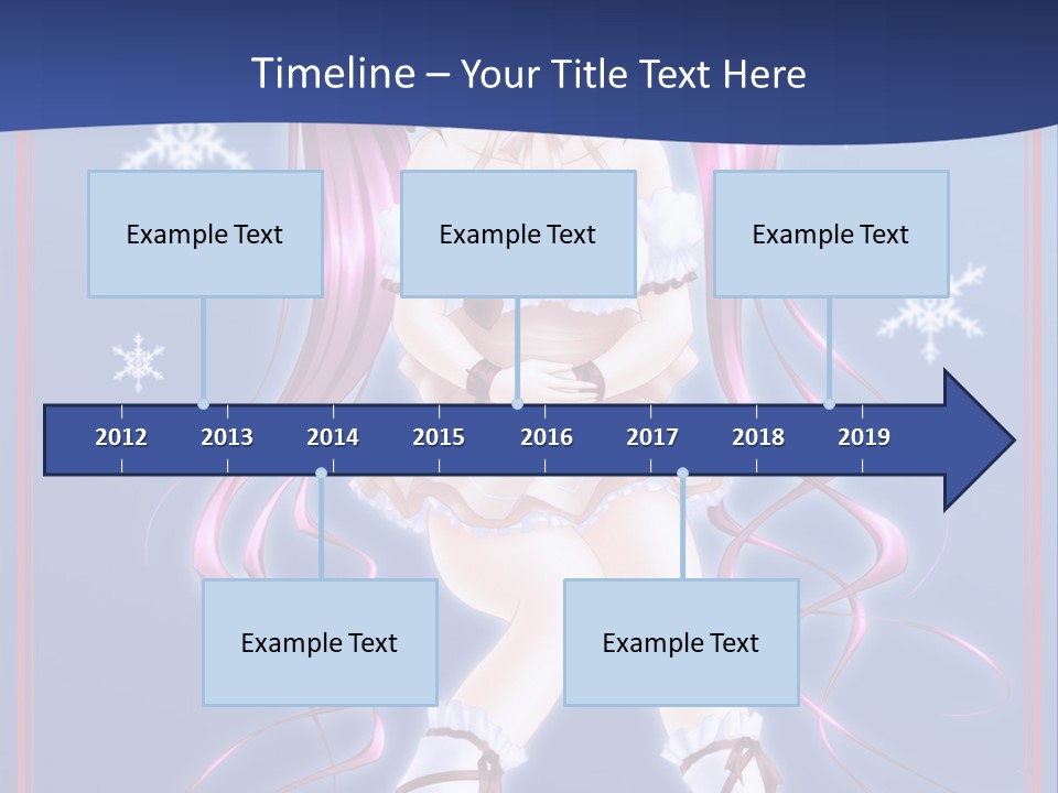 A Girl With Pink Hair And Bunny Ears Is Standing In Front Of A Blue Background PowerPoint Template