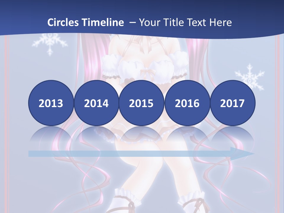 A Girl With Pink Hair And Bunny Ears Is Standing In Front Of A Blue Background PowerPoint Template