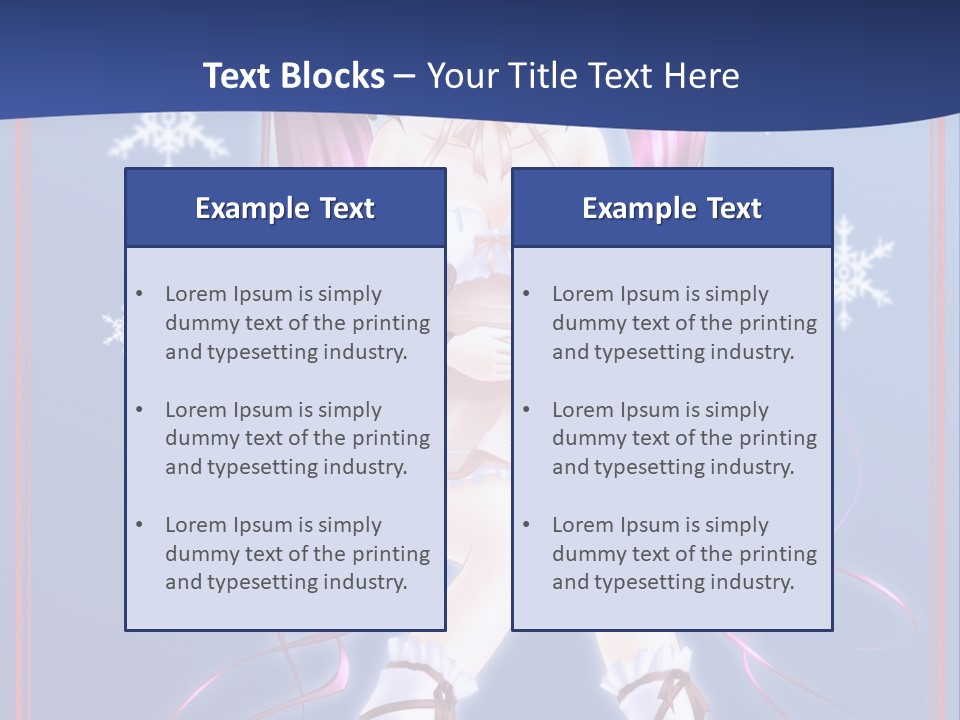 A Girl With Pink Hair And Bunny Ears Is Standing In Front Of A Blue Background PowerPoint Template