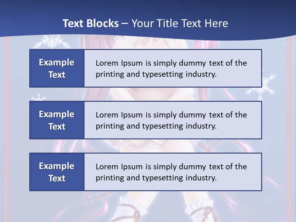 A Girl With Pink Hair And Bunny Ears Is Standing In Front Of A Blue Background PowerPoint Template