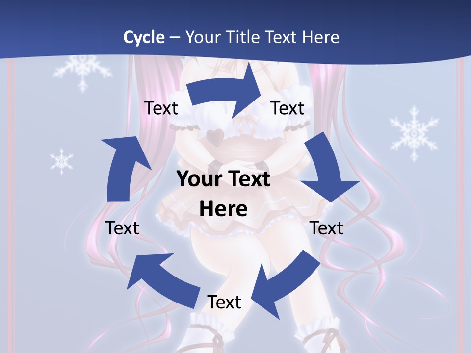 A Girl With Pink Hair And Bunny Ears Is Standing In Front Of A Blue Background PowerPoint Template