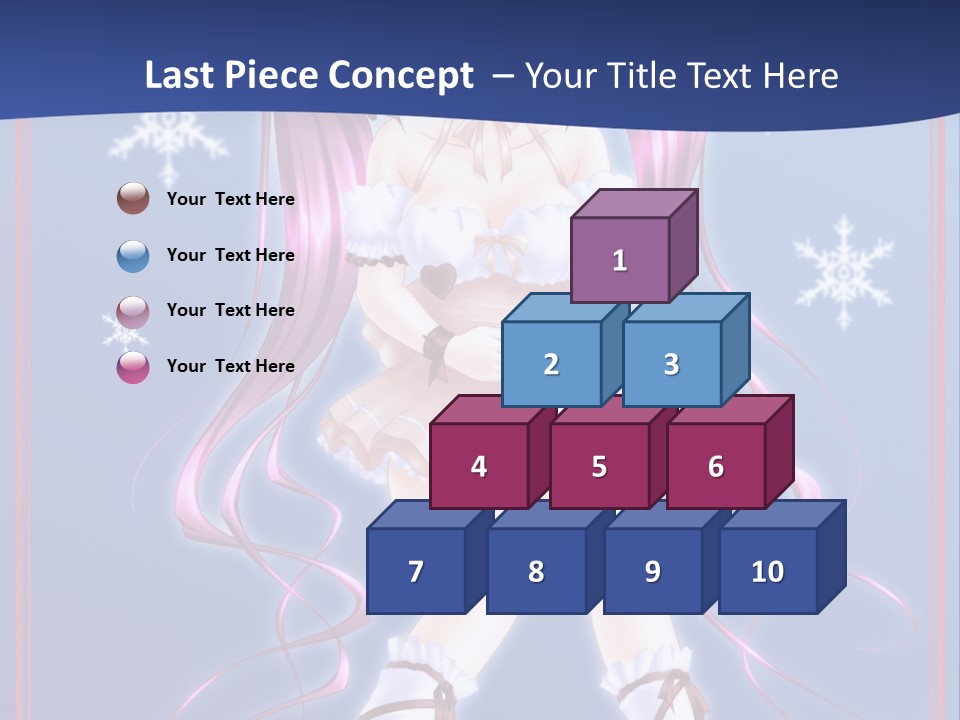 A Girl With Pink Hair And Bunny Ears Is Standing In Front Of A Blue Background PowerPoint Template