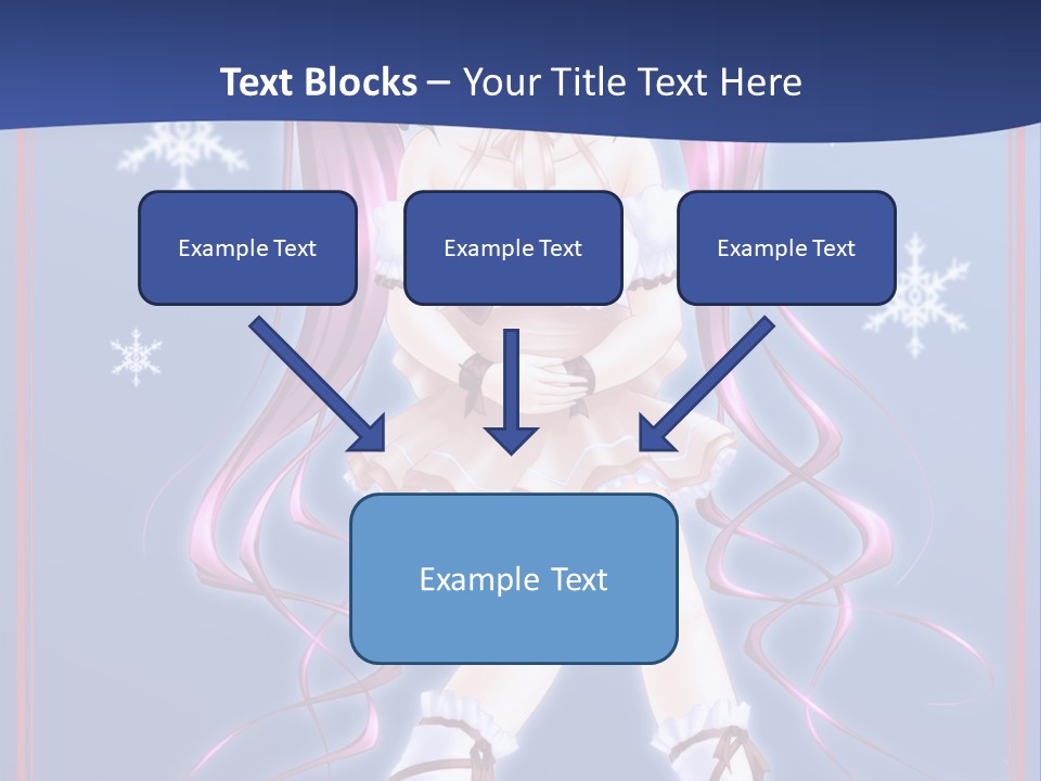 A Girl With Pink Hair And Bunny Ears Is Standing In Front Of A Blue Background PowerPoint Template