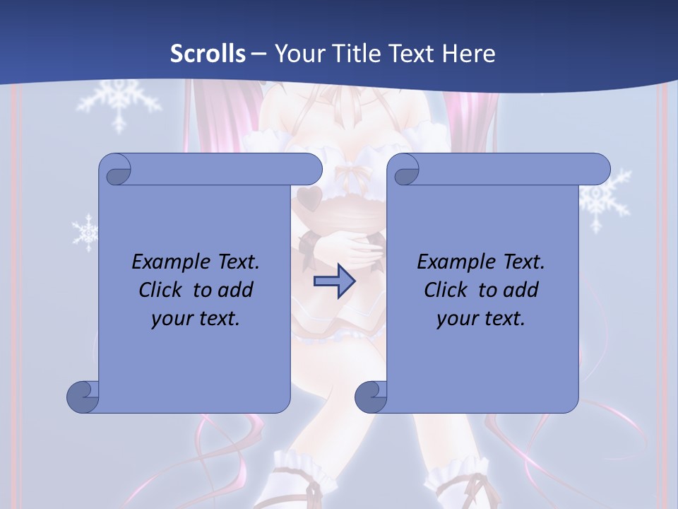 A Girl With Pink Hair And Bunny Ears Is Standing In Front Of A Blue Background PowerPoint Template