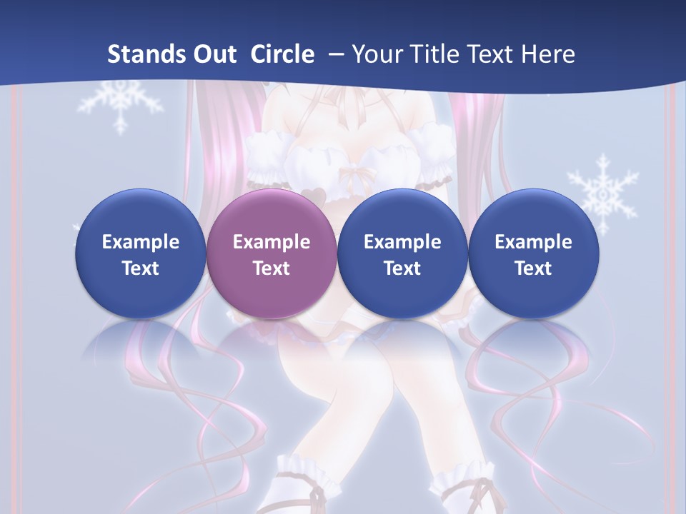 A Girl With Pink Hair And Bunny Ears Is Standing In Front Of A Blue Background PowerPoint Template