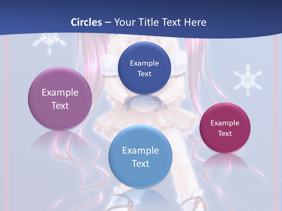 A Girl With Pink Hair And Bunny Ears Is Standing In Front Of A Blue Background PowerPoint Template