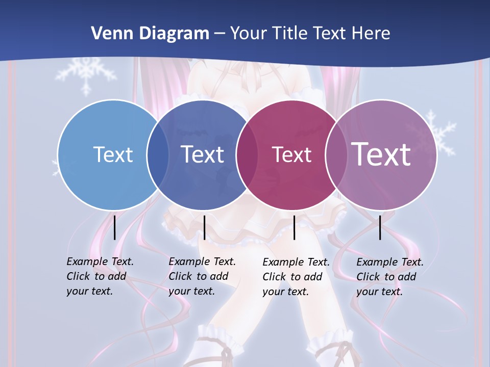 A Girl With Pink Hair And Bunny Ears Is Standing In Front Of A Blue Background PowerPoint Template