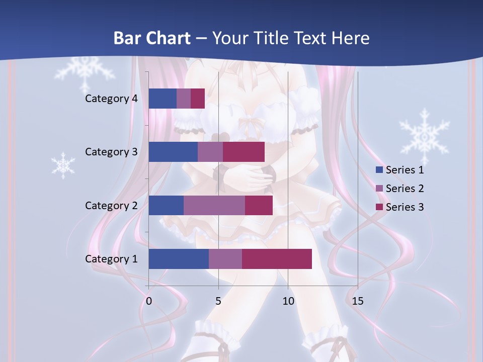 A Girl With Pink Hair And Bunny Ears Is Standing In Front Of A Blue Background PowerPoint Template