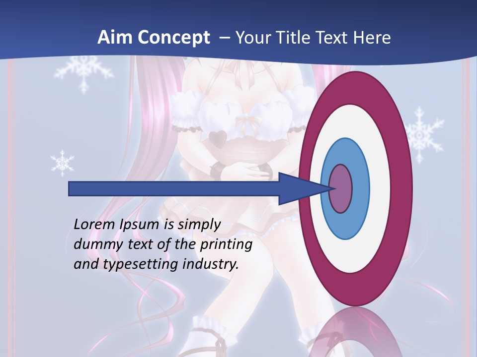 A Girl With Pink Hair And Bunny Ears Is Standing In Front Of A Blue Background PowerPoint Template