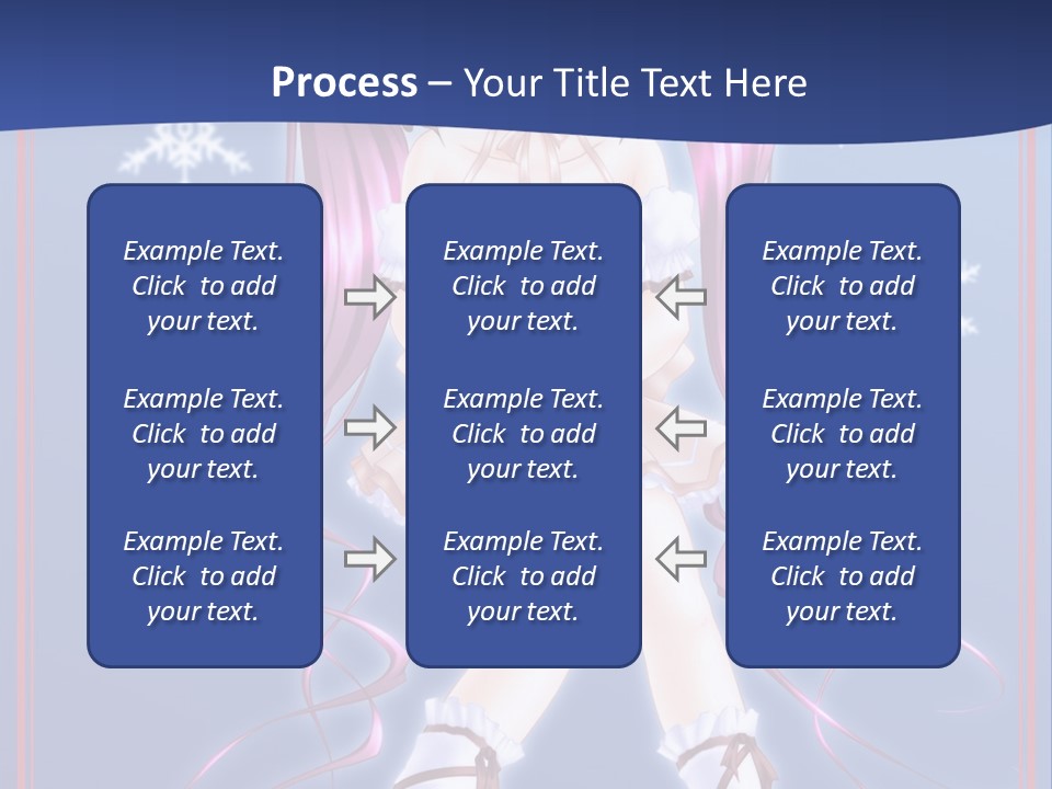 A Girl With Pink Hair And Bunny Ears Is Standing In Front Of A Blue Background PowerPoint Template