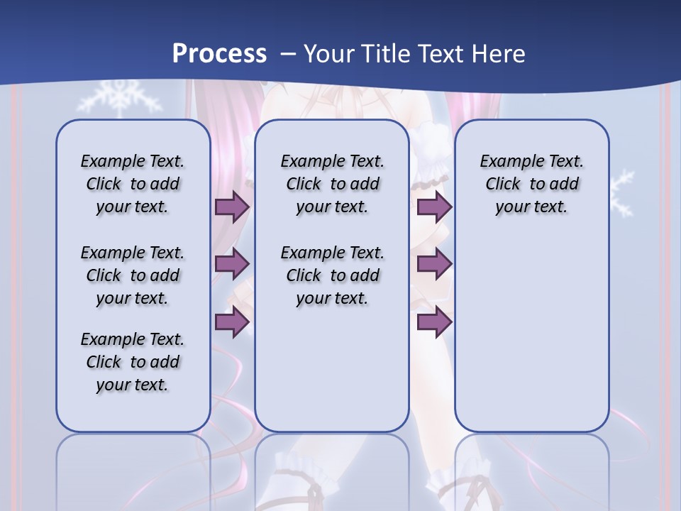 A Girl With Pink Hair And Bunny Ears Is Standing In Front Of A Blue Background PowerPoint Template