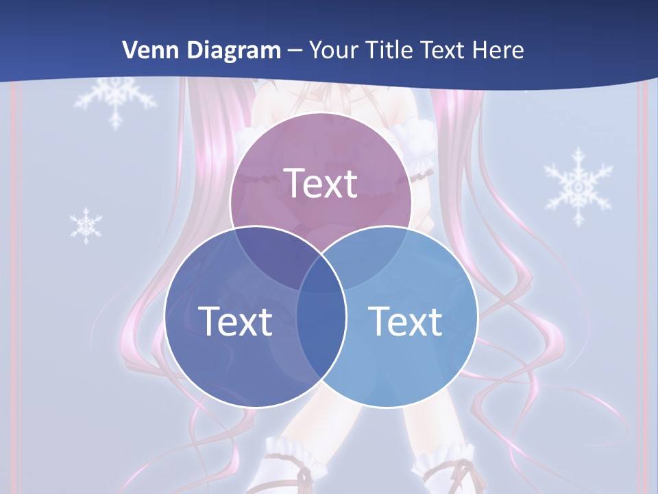 A Girl With Pink Hair And Bunny Ears Is Standing In Front Of A Blue Background PowerPoint Template