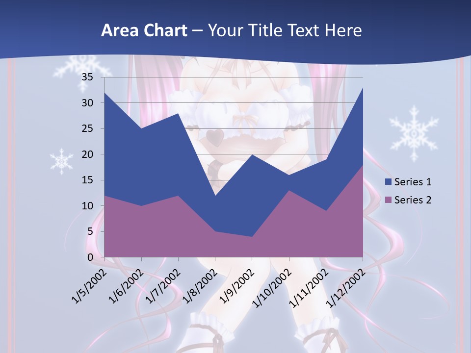 A Girl With Pink Hair And Bunny Ears Is Standing In Front Of A Blue Background PowerPoint Template