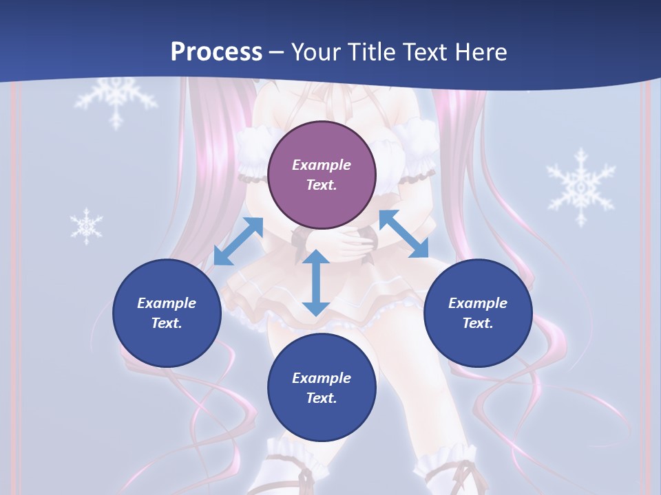 A Girl With Pink Hair And Bunny Ears Is Standing In Front Of A Blue Background PowerPoint Template