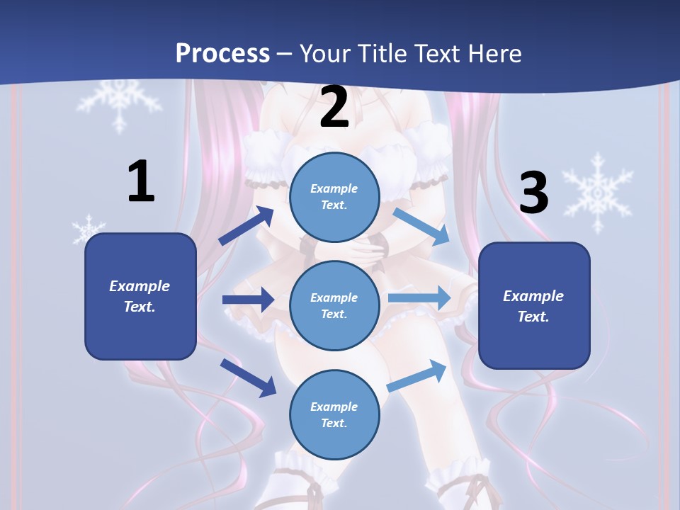 A Girl With Pink Hair And Bunny Ears Is Standing In Front Of A Blue Background PowerPoint Template