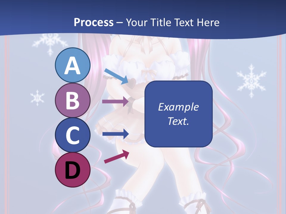 A Girl With Pink Hair And Bunny Ears Is Standing In Front Of A Blue Background PowerPoint Template