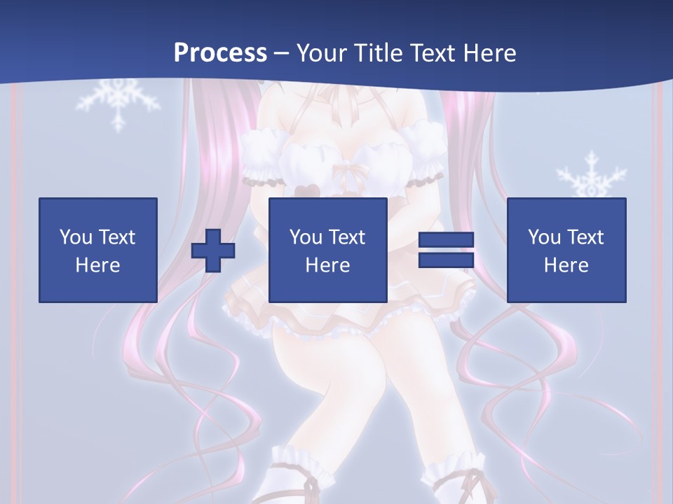 A Girl With Pink Hair And Bunny Ears Is Standing In Front Of A Blue Background PowerPoint Template