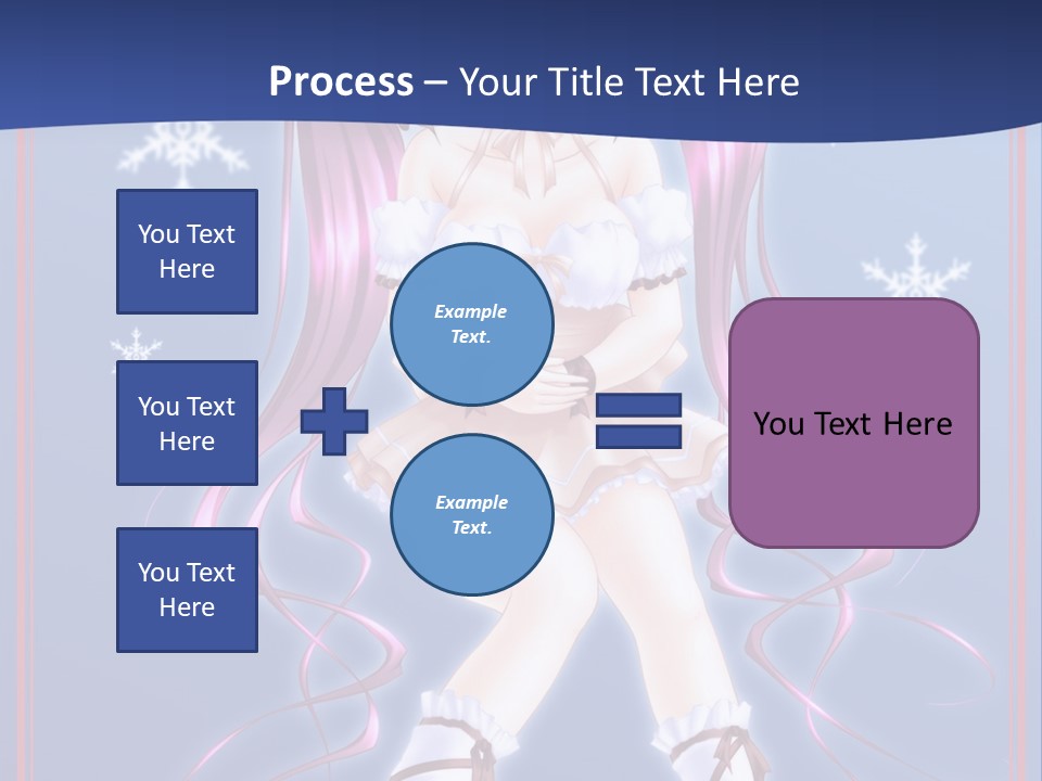 A Girl With Pink Hair And Bunny Ears Is Standing In Front Of A Blue Background PowerPoint Template