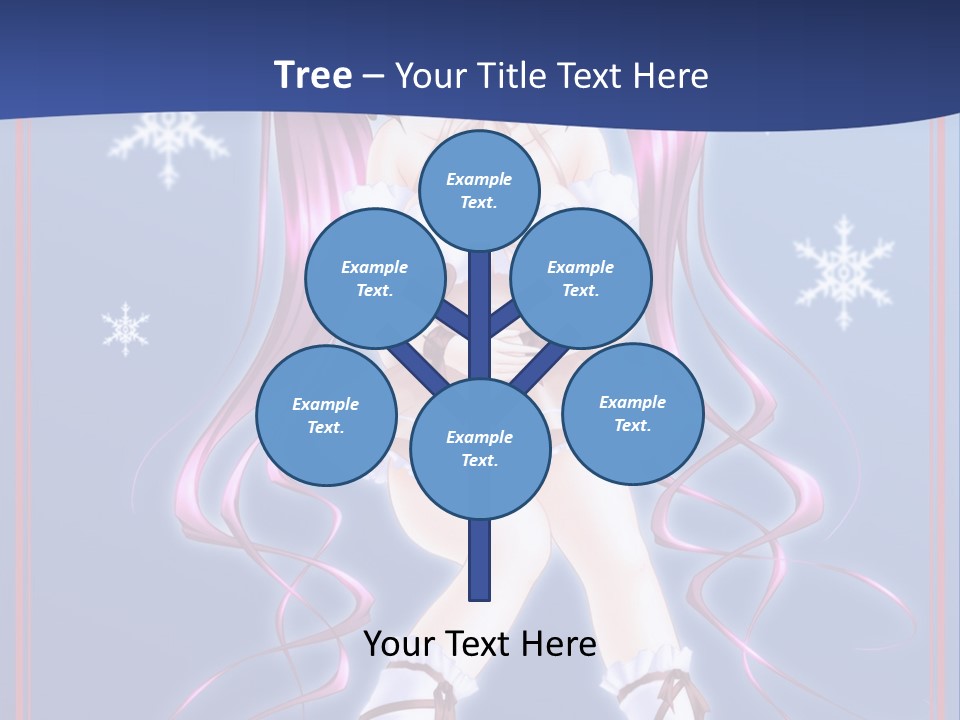 A Girl With Pink Hair And Bunny Ears Is Standing In Front Of A Blue Background PowerPoint Template